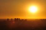 Um maravilhoso pôr-do-sol sobre Los Angeles, na Califórnia - Estados Unidos